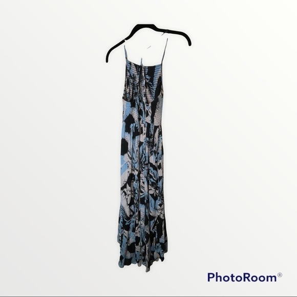 FREE PEOPLE Heat Wave Printed Maxi Floral Slip Dress Black & Blue, Size Small - Picture 10 of 13
